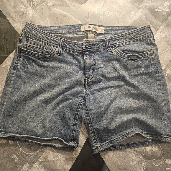 Charlotte Russe Pants - Charlotte Russe denim distressed long chic womens shorts size 10